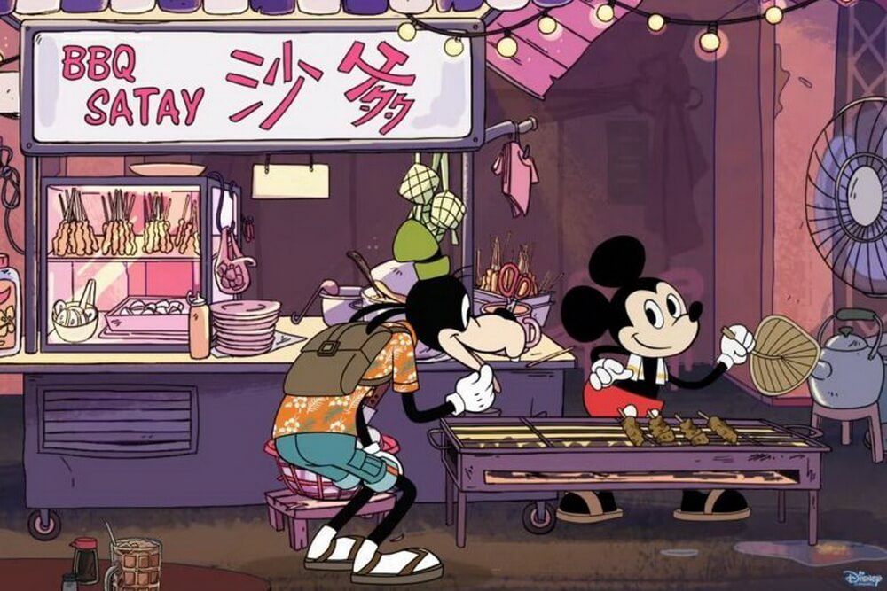 "Mickey Go Local" – Mickey Mouse Jualan Sate di Singapura?