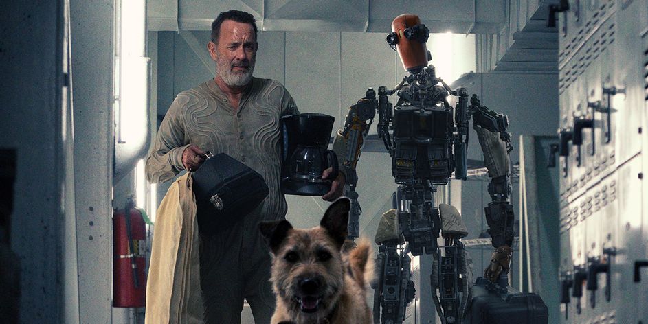 Tom Hanks dan dua temannya dalam film Finch