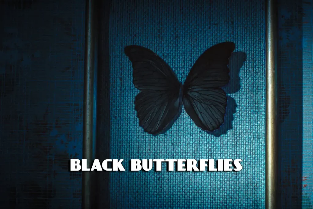 serial black butterflies
