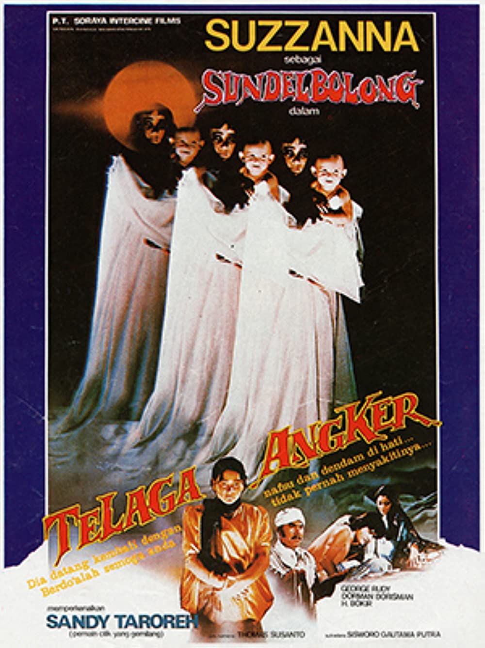 Poster film Telaga Angker garapan Sisworo Gautama putra rilis tahun 1984 diperankan oleh Suzzanna, George Rudy, serta Sandy Taroreh